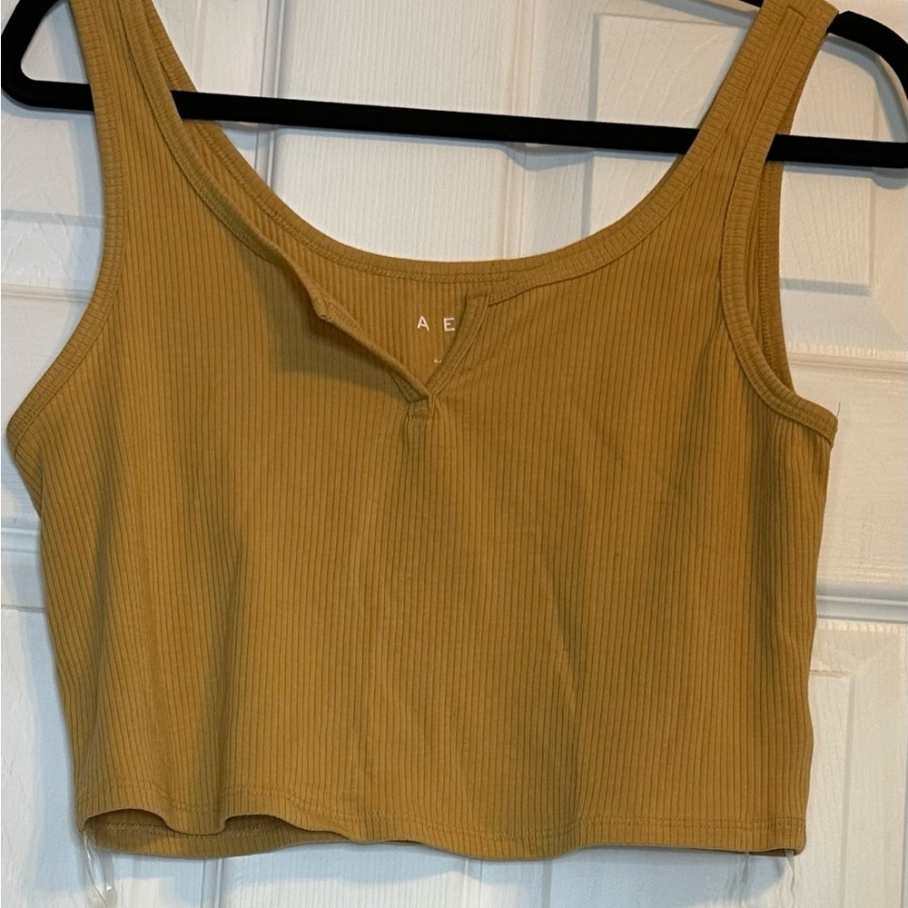 AERO Mustard Yellow Cropped Tank Top